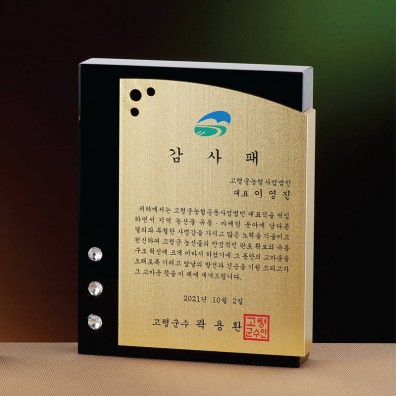 메탈 블랙 크리스탈 상패