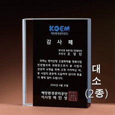 블랙 앤 화이트 투톤 크리스탈 상패