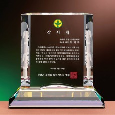 대나무 조각 크리스탈 상패