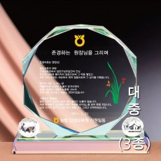팔각 프리즘 컬러 그린 크리스탈 상패
