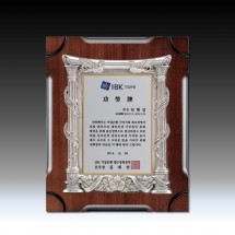 봉황 신전 문양 주석 우드 상패